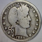 1909d Barber Quarter SILVER G + Det. Coin w/ BOLD DATE  PRICED BELOW SILVER MELT