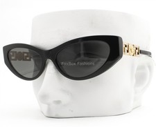 Versace Sunglasses Polished Black Gold Logo Crystals VE 4470B GB1/87 with Case