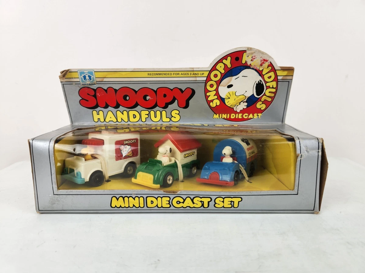 Snoopy Peanuts Handfuls Mini Die Cast Vehicle Set Of 3 Vtg 1970s