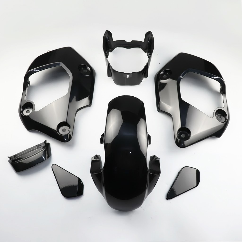 GLOSS BLACK SET FAIRING PLASTIC BODY PANELS KIT FOR HONDA GROM 125 MSX 2021-24