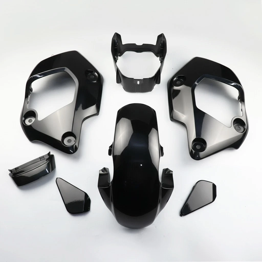 GLOSS BLACK SET FAIRING PLASTIC BODY PANELS KIT FOR HONDA GROM 125