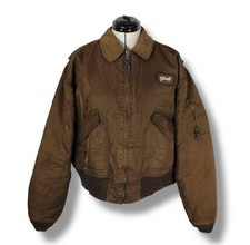 Giacca Bomber Schott MA-1 Uomo Relaxed XL Marrone Volantini Boxy Vintage Esercito Pilota
