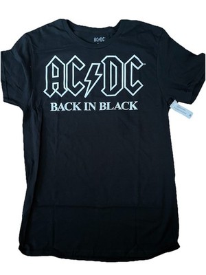 AC/DC Back In Black Graphic Print Men's Crew Neck Black Short Sleeve T-Shirt