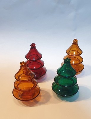 Weihnachten Tupperware Deko Süßigkeiten Behälter Acryl Weihnachtsbaum Form 4er Set