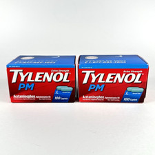 2x Tylenol PM Extra Strength Pain Reliever  Sleep Aid 100 Caplets Exp 12/2026