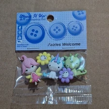 Dress It Up-Fairies Welcome-5 Buttons-3D Fairy Characters-NIP