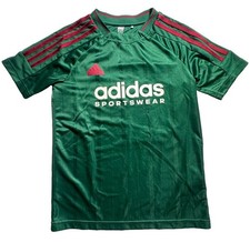 Adidas Sportswear Youth 12Y Green Red Striped Soccer Jersey Shirt Boys