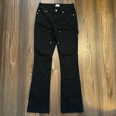 EPTM Black Double Knee Flare Cargo Pants Men s 30 Workwear Rivet Streetwear