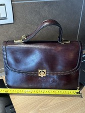 BORSA F. LLI MUGNAI DOTTORE ITALIANO VINTAG ANNI 80 IN PELLE BORDEUX CIRCA 30 CM