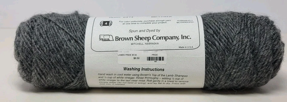 Hilo Brown Sheep Lamb's Pride 4 oz madeja M-04 aguja de carbón #8 85 W/15 M Foto 3 de 4
