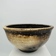 Pottery Art Bowl Earthtones Signed J Brown 6” X 3”