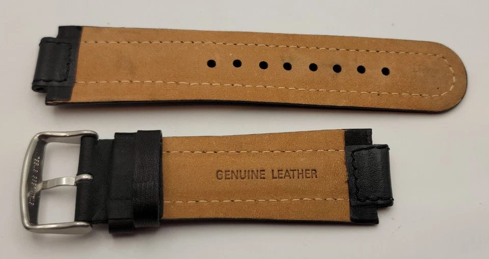 Nuovo Vintage Jeep Nero Cinturino IN Vera Pelle 26mm/16mm Lugs, 79mm+119mm - Immagine 2 di 2