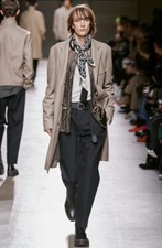 Hermes Etoupe Leather Coat