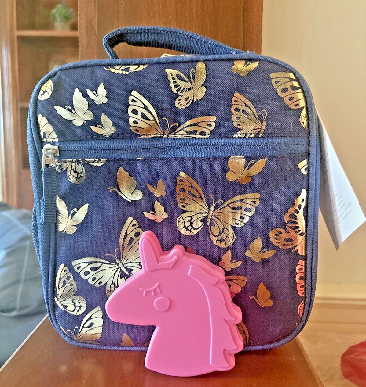 PONY PRANZO SCUOLA FIENILE CERAMICA GLITTER + borsa da viaggio Unicorno Disney oro regalo ragazza ? .