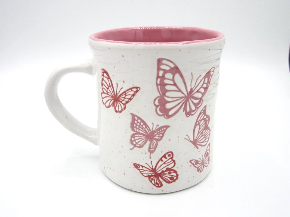 Global Design белый и розовый с большим количеством розовых бабочек поцелуи 16 унций (277) - Изображение 3 из 4