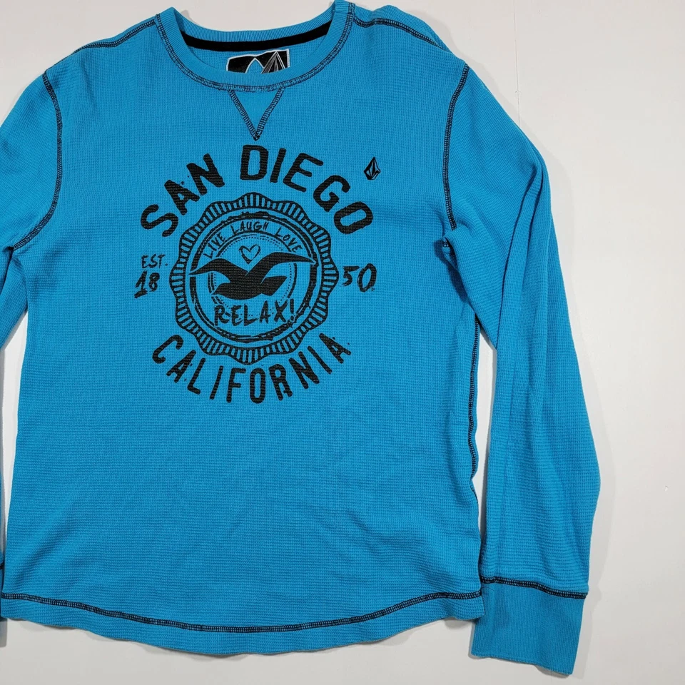 Volcom Pullover Crew Neck Sweater - Blue - California - LARGE - Image 3 of 4