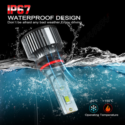 4x H11 + 9005 LED Headlight Bulb Combo Kit - 10000K Xenon White High/Low Beam 5 thumbnail image