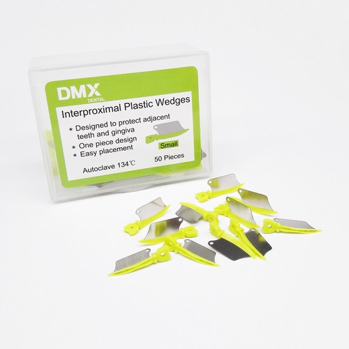 50 Pcs DMXDENT Dental Wedge Fender Interproximal Guard Metal Matrix Blade S M L - Picture 3 of 26