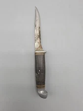 VINTAGE  KINFOLKS 330 4 1/2 BIRD / FISHING  HUNTING KNIFE WITH SHEATH