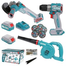 Total Li-Ion 20V Cordless 3pc Combo Kit (with 2 x Batteries & Charger) - TOSLI24