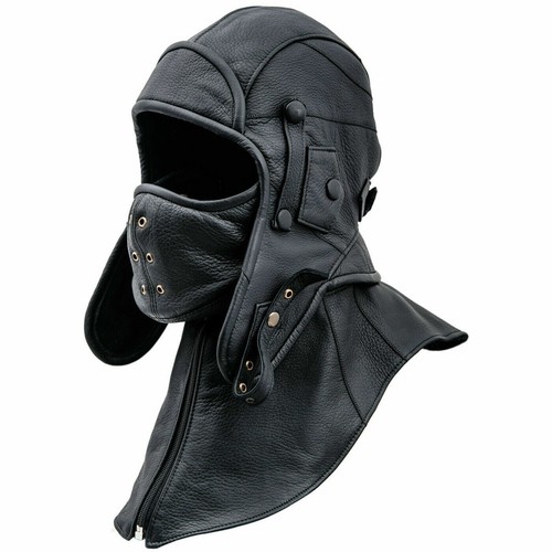 Real leather convertible pilot cap 