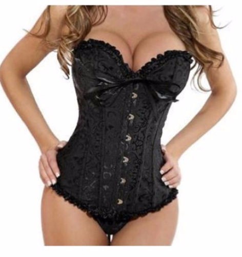 Women Sex Black Corset Dress Bustier Lingerie Costum Slim waist Trainer Cincher - Picture 6 of 42