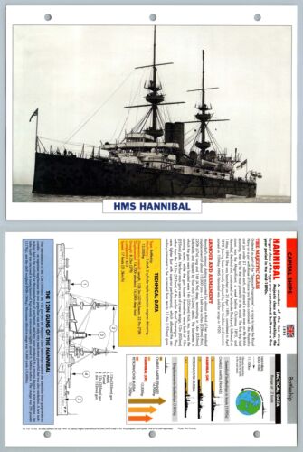 HMS Hannibal - 1896 - Capital Ships - Atlas Warships Maxi Card - Picture 1 of 1