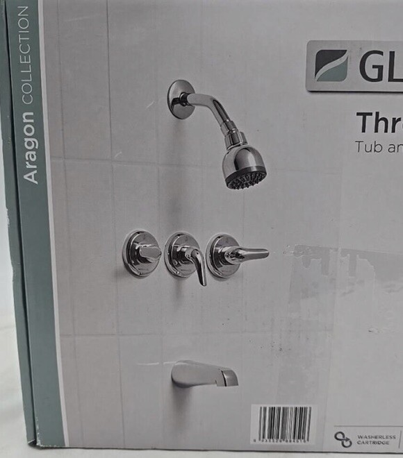 Glacier 1002 910 935 Bay Aragon 3Handle 1Spray Tub and Shower Faucet