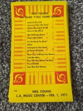 Neil Young I'm Glad Y'all Came Down 8 Track Tape Label