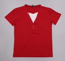 AOWO7S Men’s Red & White 100% Cotton T-Shirt Size S