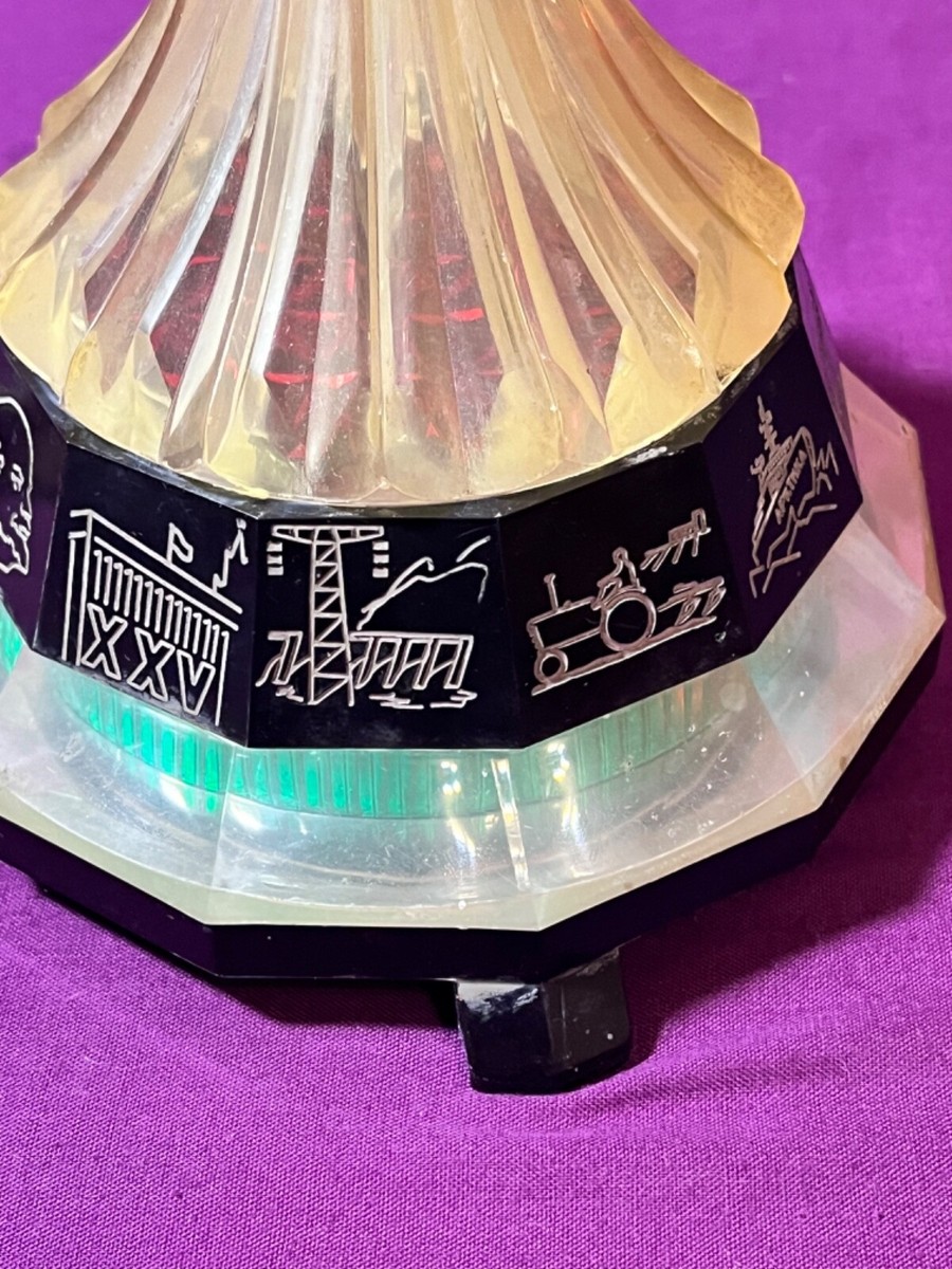 Rare Vintage Soviet Night Light Table Lamp Rocket Space
