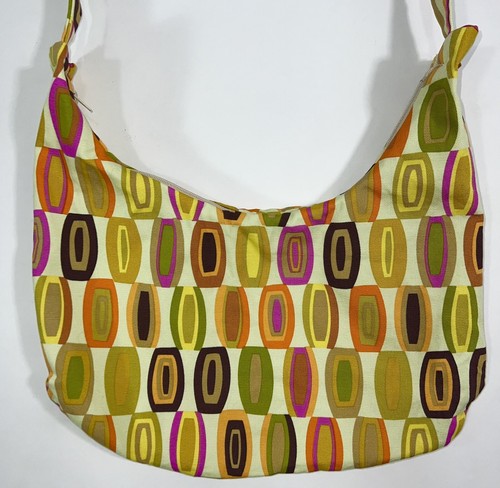 HANDMADE SHOULDER BAG PURSE ABSTRACT MOD RETRO FESTIVAL Cross Body Messenger - Picture 4 of 9