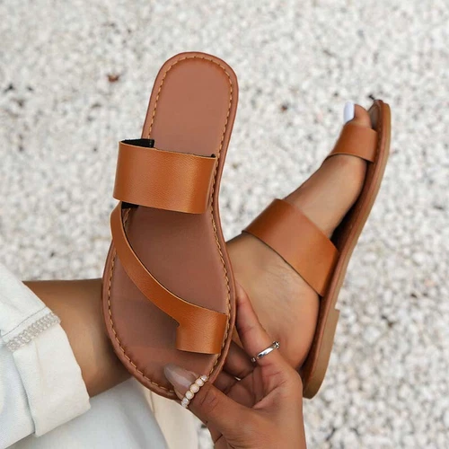 Sommer Damen Slingback Strand flache Sandalen Damen leichte Slipper Hausschuhe - Bild 9 von 35