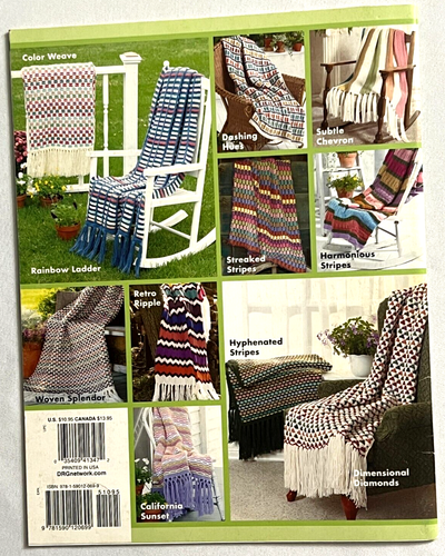 Knit Afghans of Many Colors Knitting Patterns Book Ripples Prism Woven Stripe ++ - Picture 15 of 15