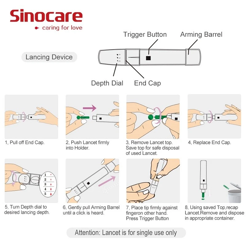 Safe-AQ Smart 100pcs tiras reactivas medidor de glucosa en sangre para diabetes