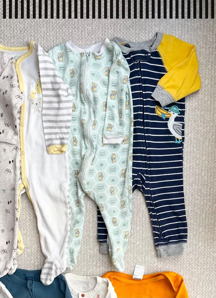 6-12  months BOY SLEEPERS (10 pieces) LOTS BUNDLES Footed Pajama Clothes Disney - Image 4 of 4