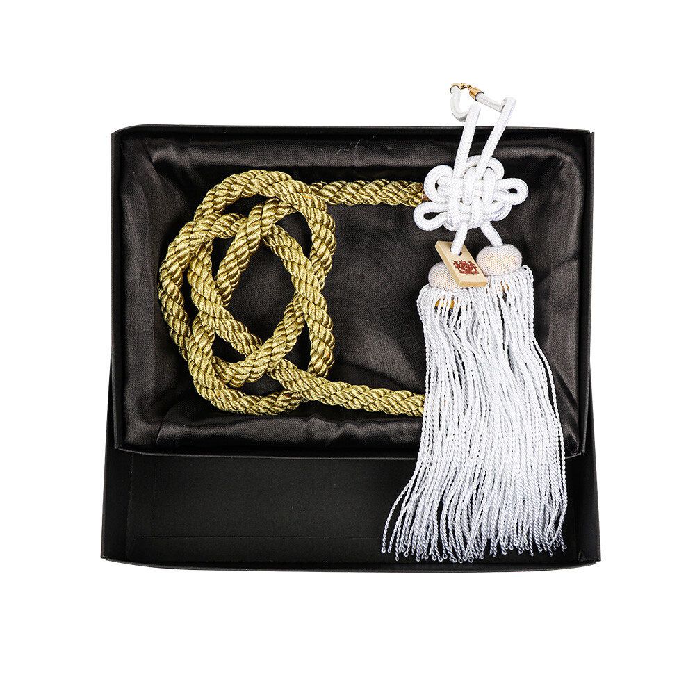 New Vip Charm Junction Produce JDM Fusa White Kiku JP Knot Gold Kin Tsuna Rope New Vip Charm Junction Produce JDM Fusa White Kiku JP Knot Gold Kin Tsuna Rope