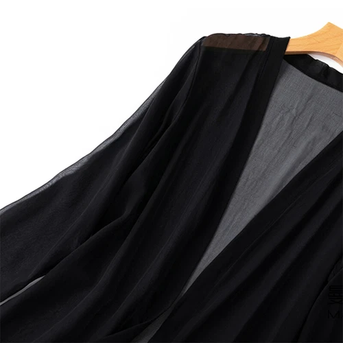  Seiden Cardigan dünn lang Oberteil Kimono Schal Mantel Sommer Strand Cover Up MM148 - Bild 5 von 40