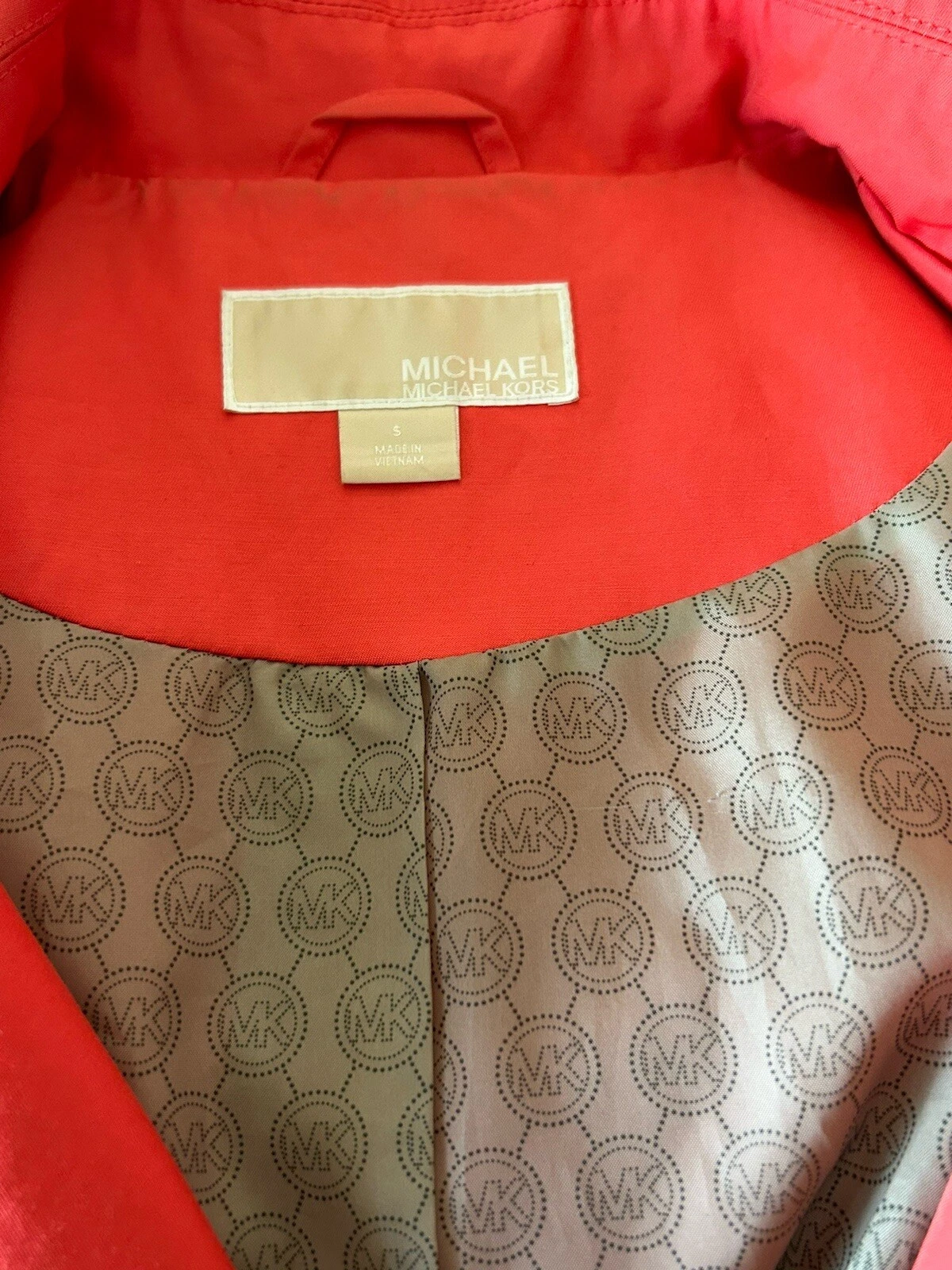 Michael Michael Kors giacca trench arancione con cappuccio taglia S