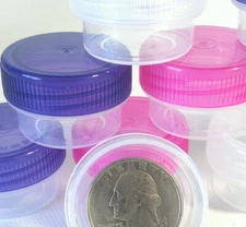12 DIY Lip Gloss JARS 1 tsp Container Cosmetic Pink Purple Clear Lid Tops Cap  