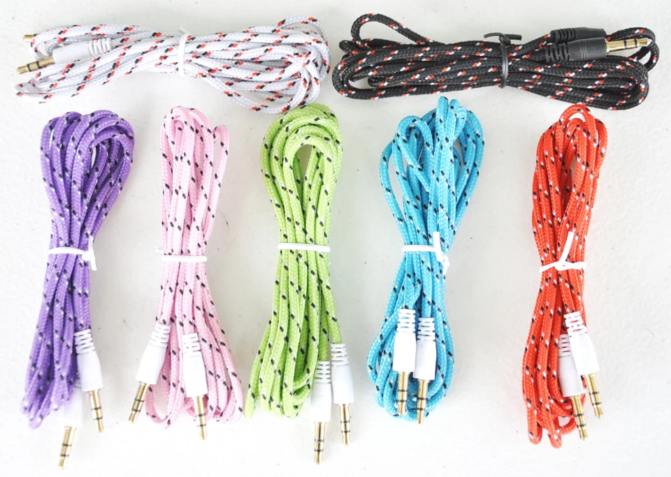 6FT braided 3.5mm male stereo audio aux cable FOR apple iphone 6 4s 5 car mp3 pc - Image 2 of 2