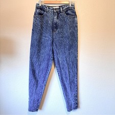 Vintage Stefano Blue Acid Wash Mom Jeans Womens 12 80s Snap Ankles Saved by Bell