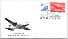 US SPECIAL EVENT AND PICTORIAL CANCEL COVER AIRMAIL AT NORPEX NORWALK CT 1988