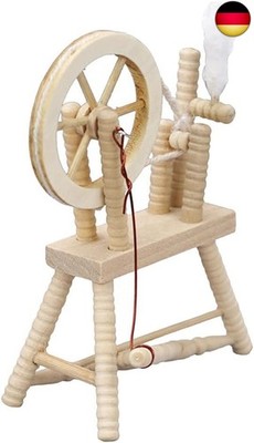 Miniatur Spinnrad Modell 1:12 Puppenhausmöbel Holz Retro Zubehör Für Wohnzimmer 