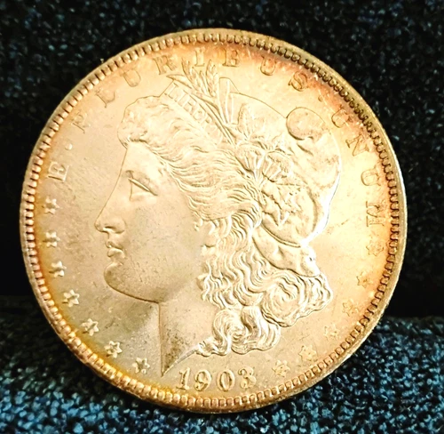 1903 O Morgan Dollar MS++++ Key Date 100% Orig Beautiful Peripheral Toning