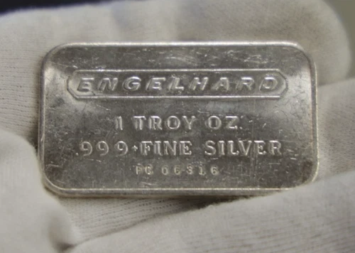 Engelhard 1 oz .999 Silver Bar PC 06316 Pebble Back