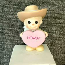 Precious Moments Howdy Cowboy Holding Pink He...