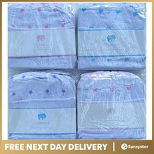 Lullabebe Stars + Bears Elephants + Hearts Large Baby Muslin Blankets Blue/Pink