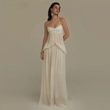 Chiffon Wedding Dresses Strapless A-line Bridal Gowns Women's Maxi Classic Scarf
