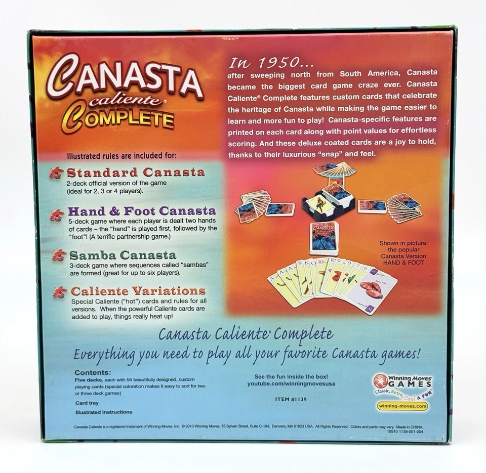 NOB Canasta Caliente Complete 5 Decks Winning Moves Card Games Hand & Foot Samba - Image 3 of 4